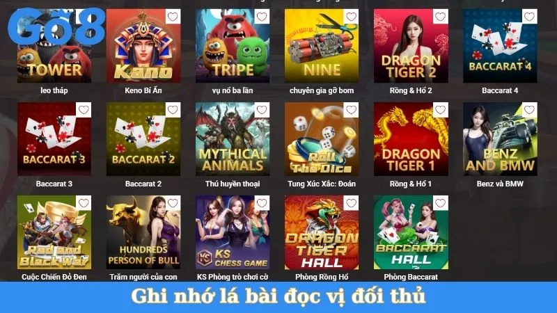 Ghi nhớ lá bài đọc vị đối thủ